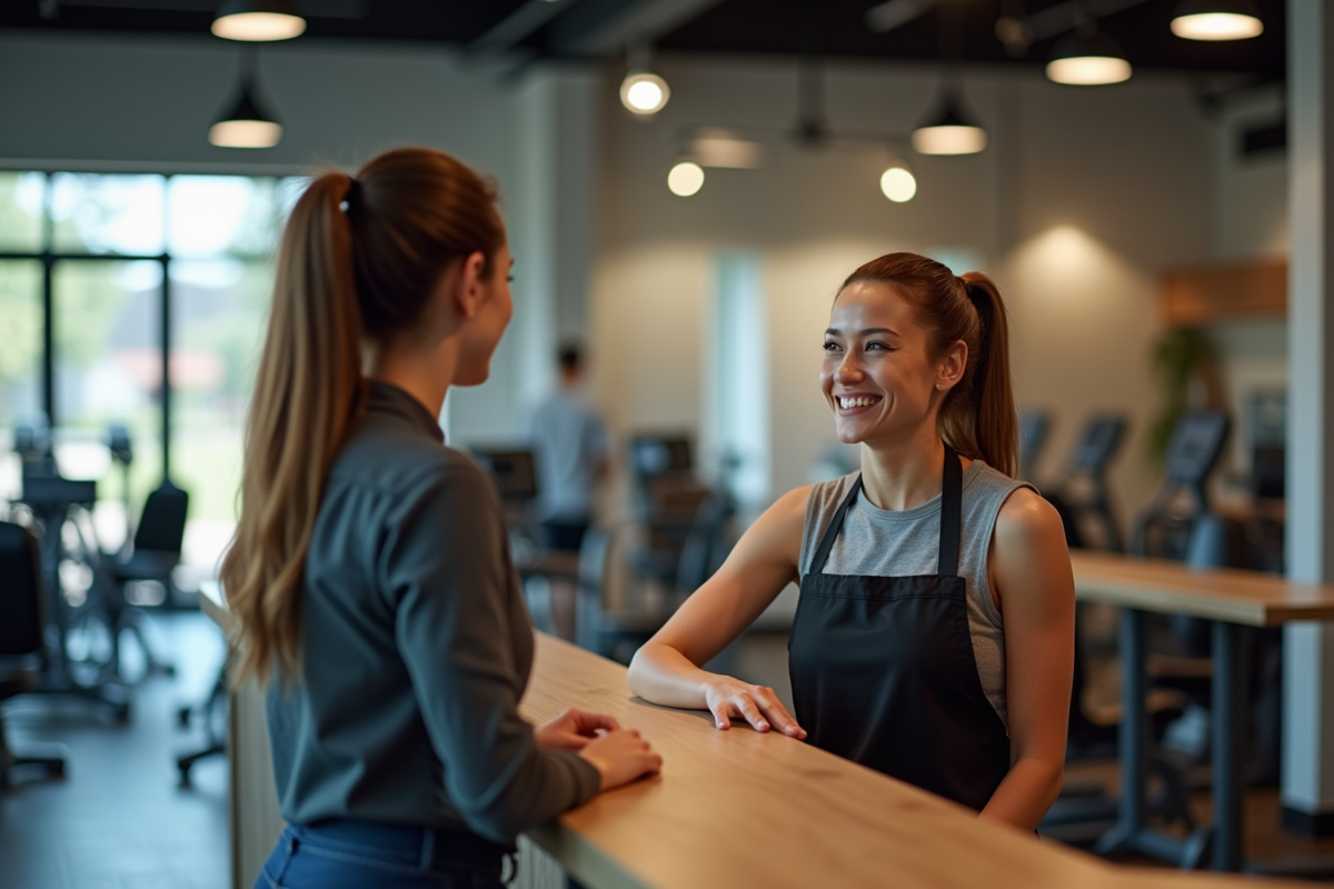 Accueil convivial avec une femme accueillante et cliente