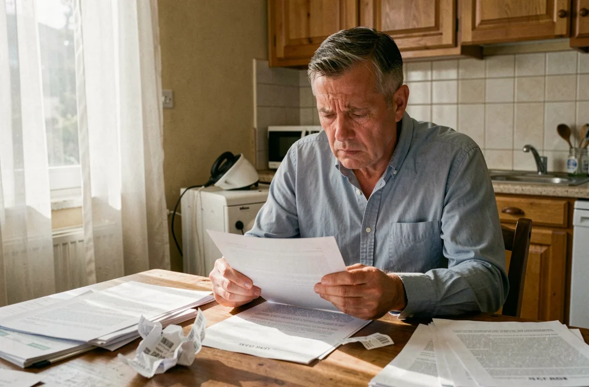 Homme consultant des documents juridiques liés à un vice caché après un achat immobilier, illustrant les erreurs de recours selon l'article 1641 du Code civil