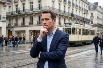 Homme d'affaires en costume dans la rue de Nantes