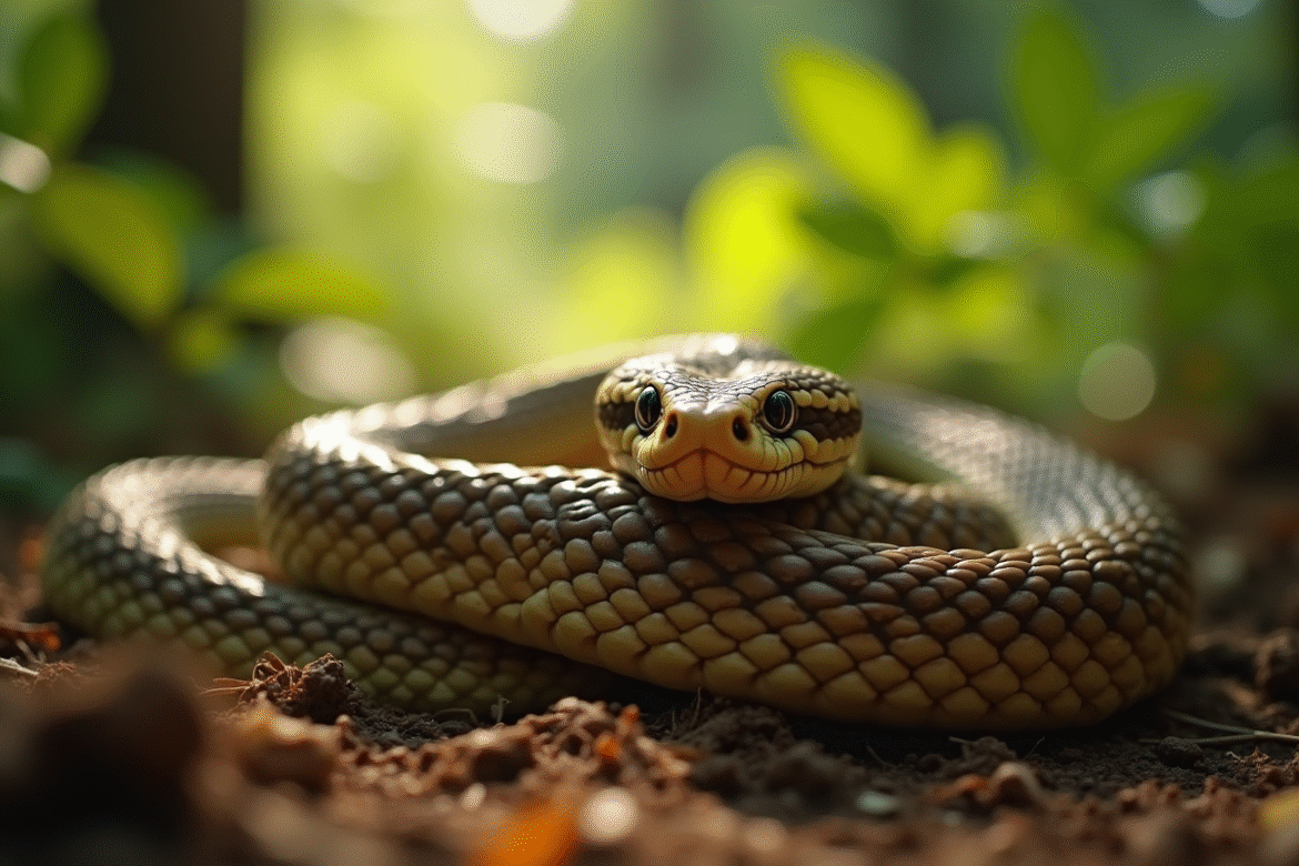 Serpent urutu cruzeiro en forêt en plein jour