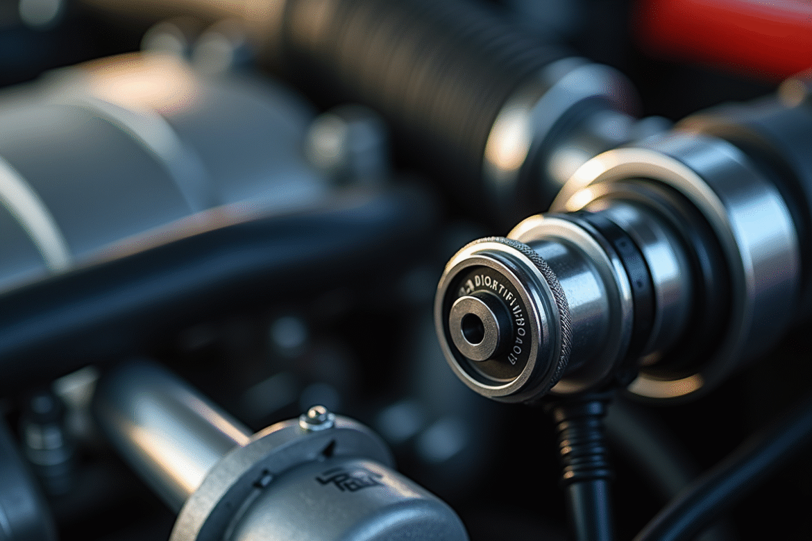 Zoom sur un capteur de surpression turbo en gros plan